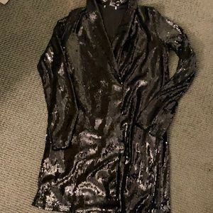 Black sequin mini dress